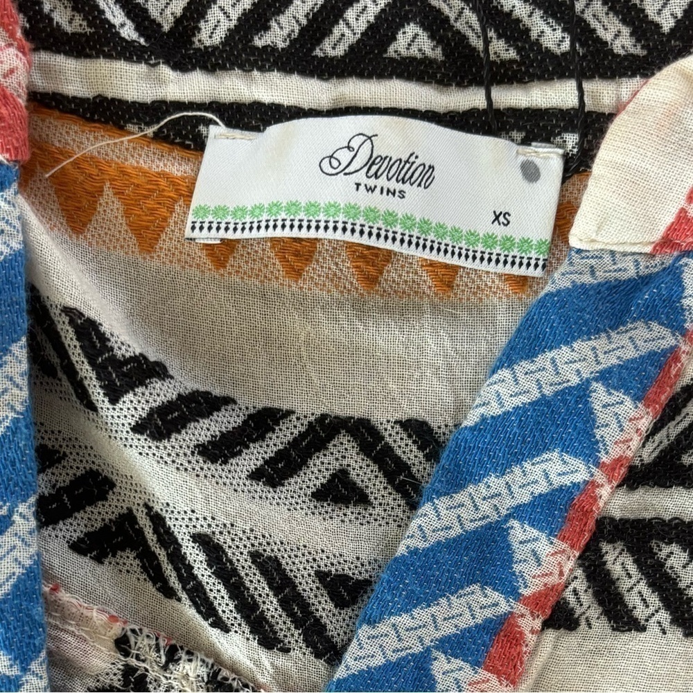 Anthropologie Devotion Twins Embroidered Ella Mini Dress Anthropologie XS Stripe - Picture 5 of 12